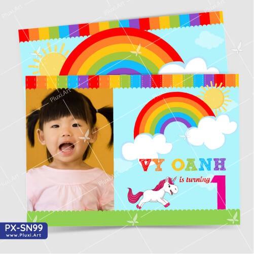 Thiệp thôi nôi – sinh nhật theo yêu cầu Pluxi
