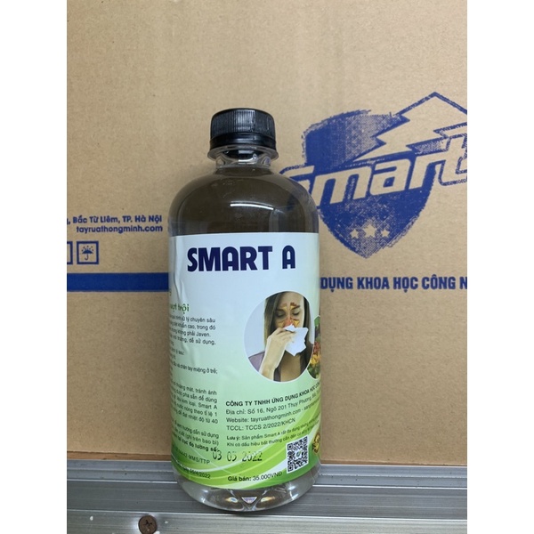 Smart A Nước khử trùng khử khuẩn Smart A 500ml - Khử khuẩn da, tai mũi họng - An toàn, không gây kích ứng