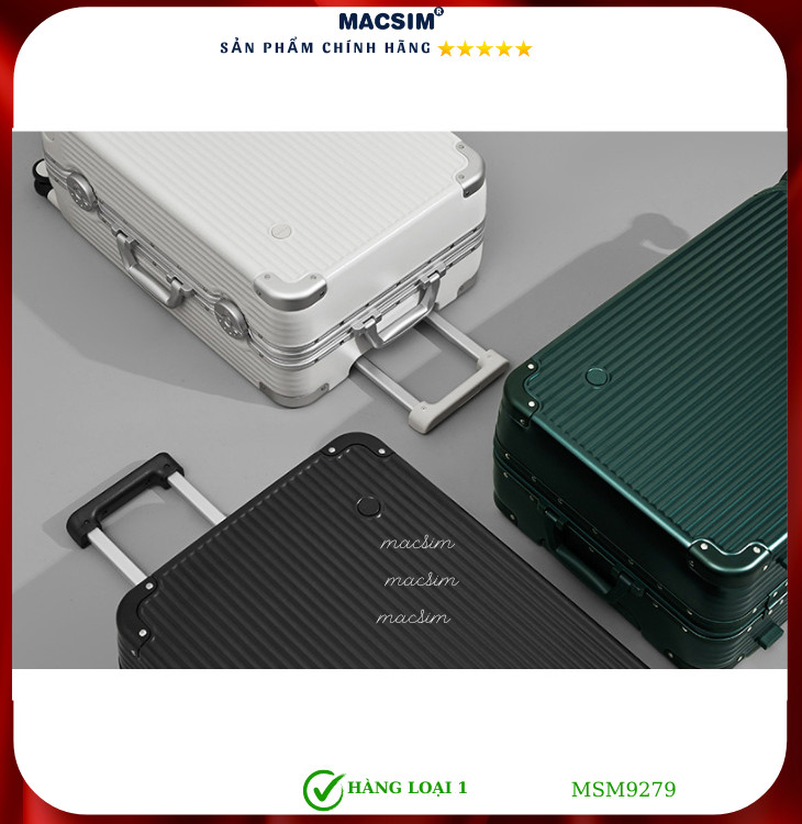 Vali cao cấp Macsim MiXi MSM9279 - màu trắng  Hàng loại 1 (  20 inche)