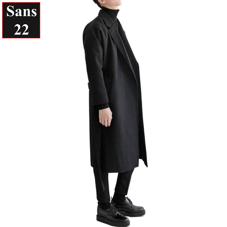 Áo măng tô nam form rộng Sans22 khoác dạ blazer dáng dài mangto hàn quốc đen bigsize to cỡ lớn 3xl 4xl 5xl 80kg 90kg 100kg