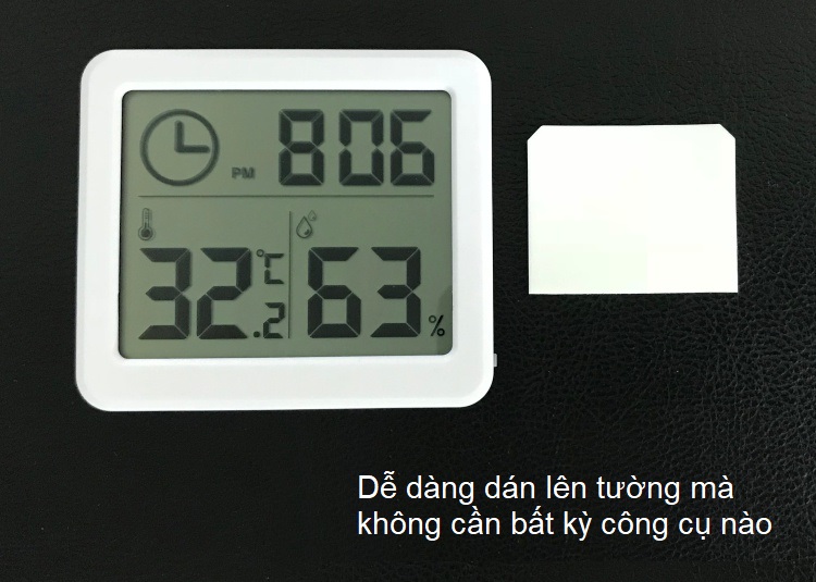 Đồng hồ để bàn màn hình LCD rõ ràng, hiển thị thời gian, nhiệt độ, độ ẩm trong phòng MP01 ( Tặng kèm 03 nút cố định dây điện ngẫu nhiên )