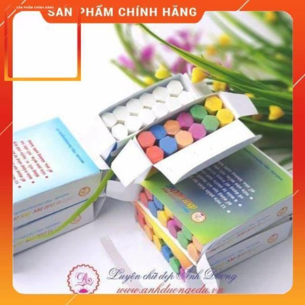 PHẤN LỤC GIÁC TRẮNG HOẶC LỤC GIÁC MÀU ÁNH DƯƠNG viết và trang trí bảng (hộp 12 viên)