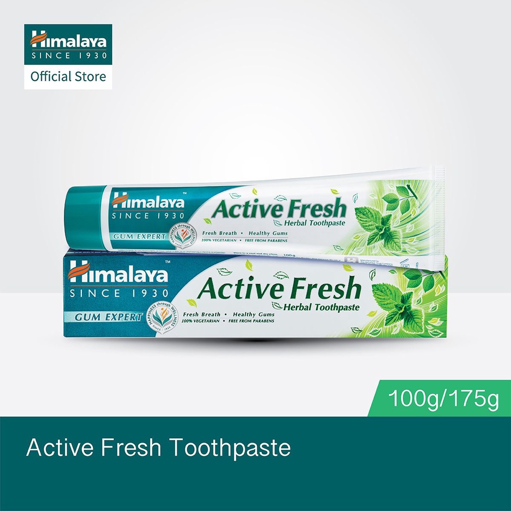 COMBO 3 TUÝP KEM ĐÁNH RĂNG HIMALAYA ACTIVE FRESH HERBAL TOOTHPASTE BẢO VỆ NƯỚU GIÚP HƠI THỞ THƠM MÁT