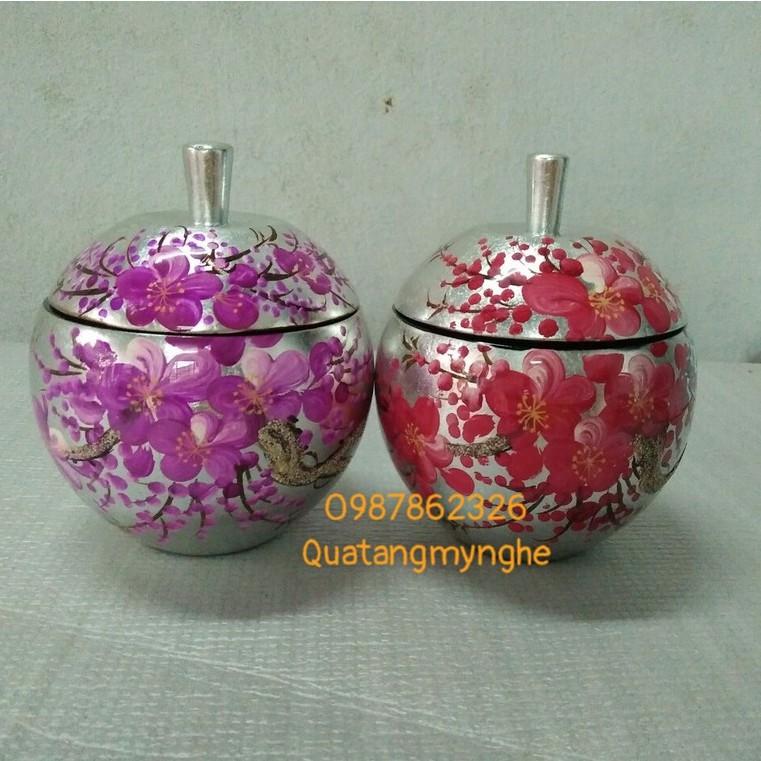 Hũ sơn mài quả táo