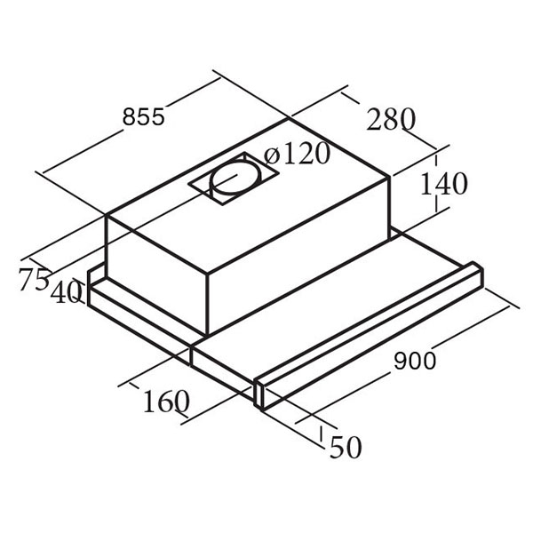 Máy Hút Máy hút mùi âm tủ CATA TF 2003 90 Duralum/C