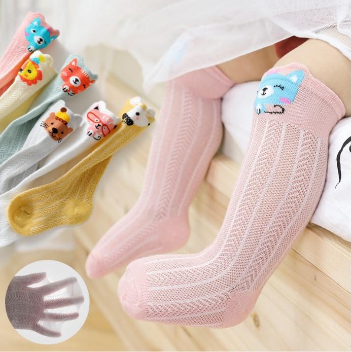 Vớ Lưới Dài Trẻ Em từ 0-1 tuổi, Vớ lưới cho bé trai, bé gái Cotton Hàn Quốc Hoạt Hình Xinh Xắn, giữ ấm và bảo vệ bé