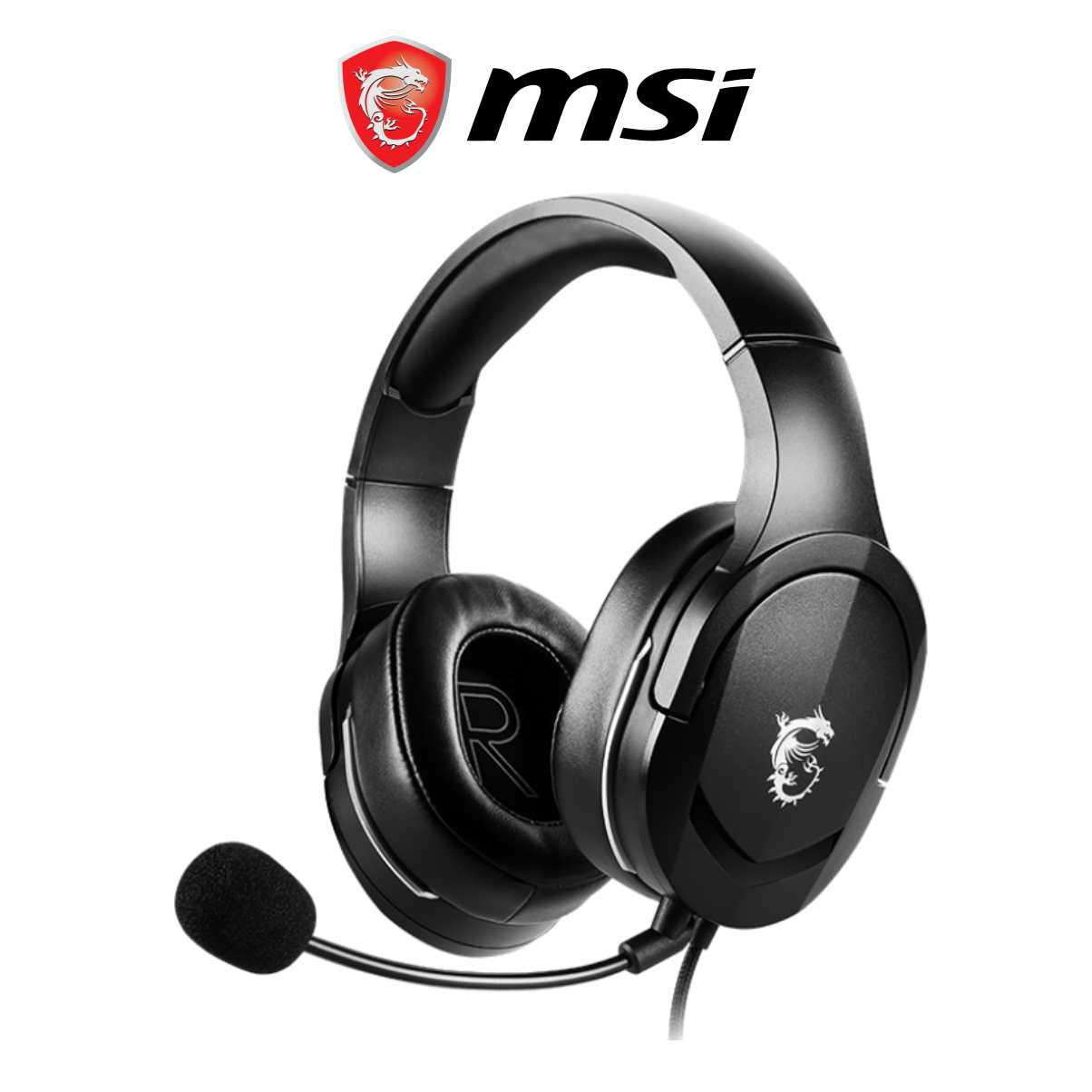 Tai Nghe Chụp Tai Gaming MSI Immerse GH20 Tích Hợp Mic, Dây Cắm 3.5mm Dài 1.5M - Hàng Chính Hãng