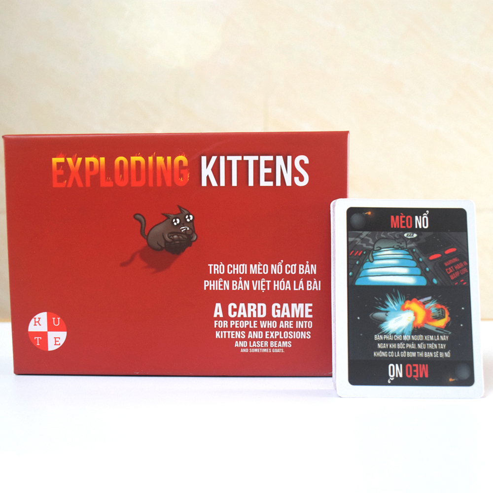 Bài Mèo Nổ Giá Rẻ Việt Hóa Lá Bài 2021 Exploding Kittens 56 Lá Cán Màng Chất Giấy Dày Dặn Rẻ Sập Sàn