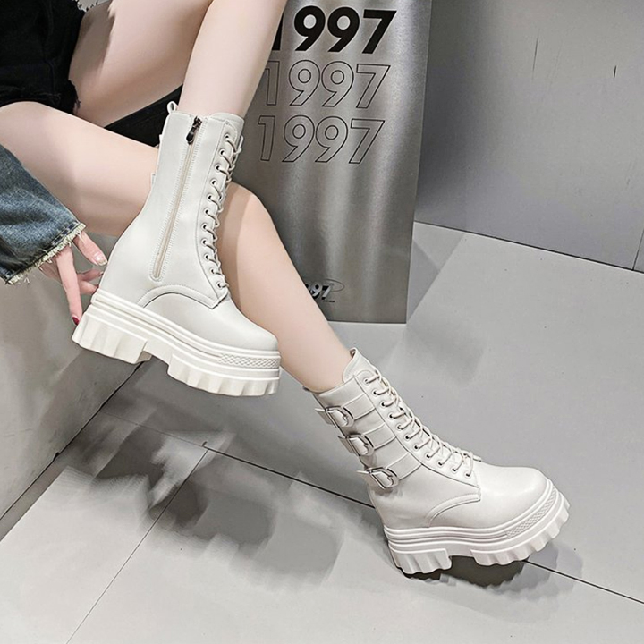 Giày Boots cổ lỡ 3 quai Đế xuồng 9.5cm PB590-4188