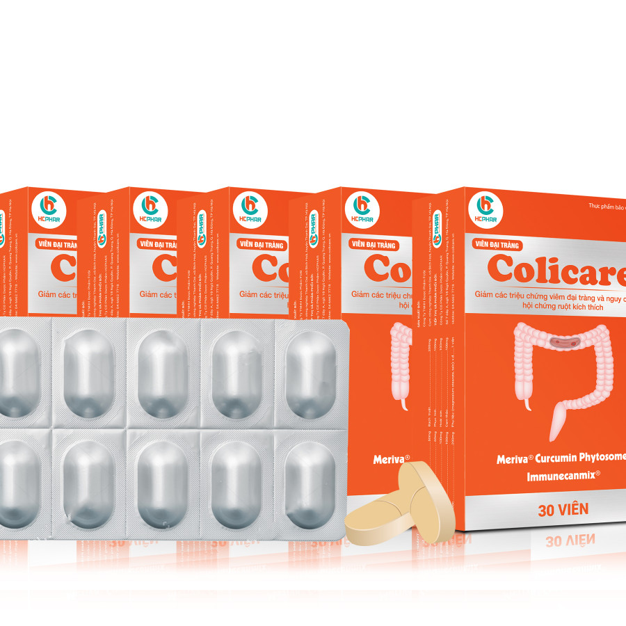 Viên Đại Tràng Colicare - Hỗ Trợ Giảm Viêm Loét Đại Tràng, Hội Chứng Ruột Kích Thích, Đại Tràng Co Thắt - 5 Hộp