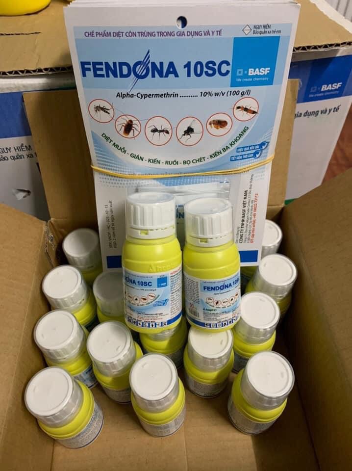 Thuốc diệt muỗi, gián, kiến, ruồi, bọ chét, kiến ba khoang Fendona 10SC 50 ml x 1 chai KHÔNG MÙI (bao bì mới)