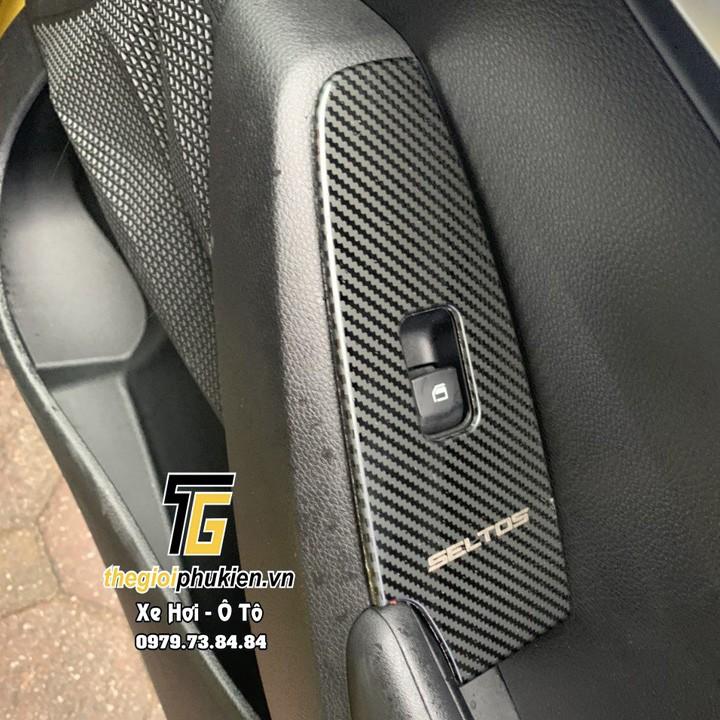 Ốp nội thất Kia Seltos 5 chi tiết vân Carbon