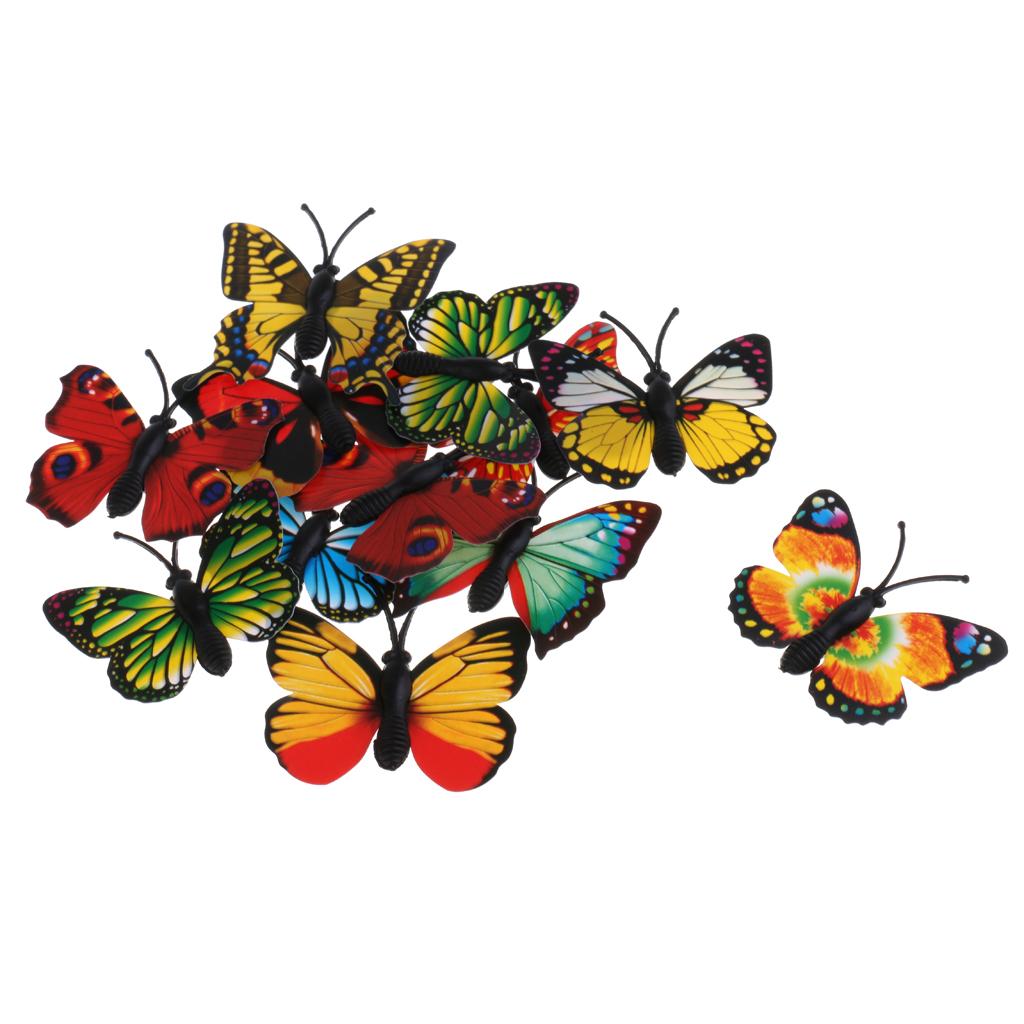 Lots of 12 Simulation Butterfly Figures Animal Model Kids Toy Gift
