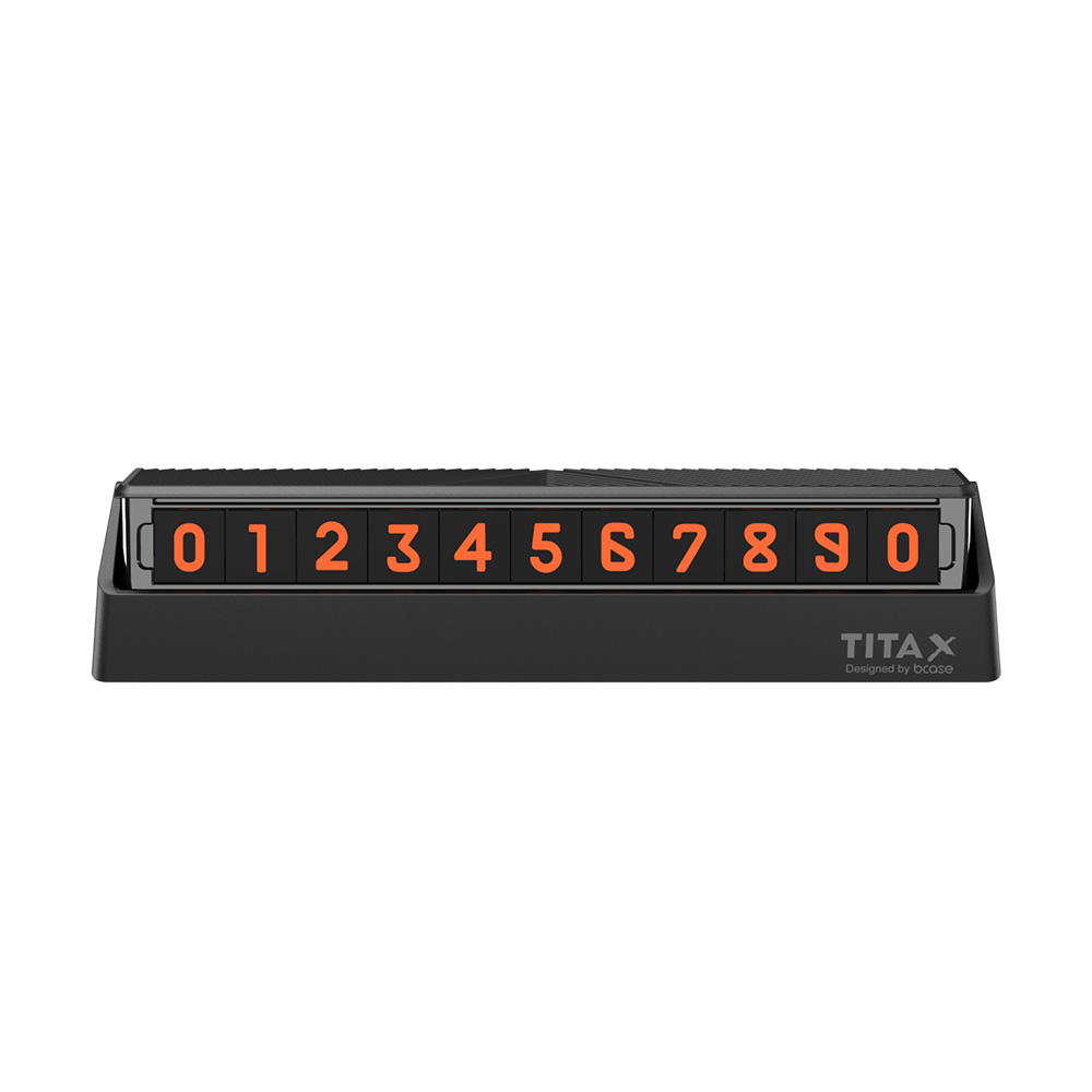 Bcase TITA X Share Temporary Parking Card Flip Design Phone Number Plate Fluorescence Typeface Car Temporary Stop Sign Strong Sticker Mini Temporary Parking Plate