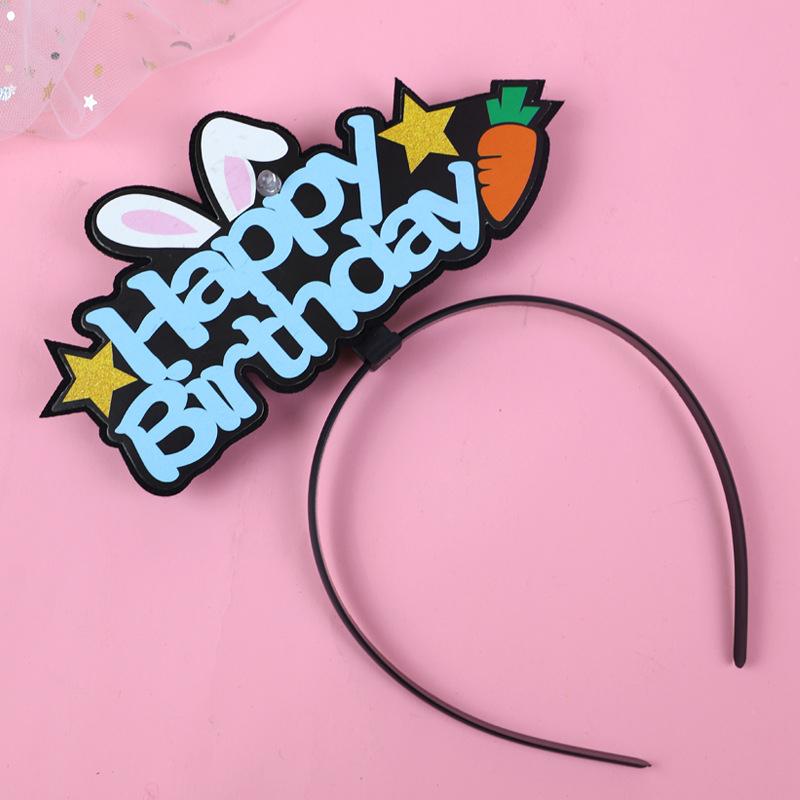 Băng Đô Cài Đầu Happy Birthday Có Đèn LED Phụ Kiện Chụp Hình Sinh Nhật Siêu Kute Cho Em Bé Người Lớn - PKSN03