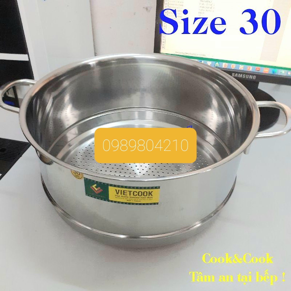 Ngăn xửng hấp inox 430 size 30, ngăn inox đồ xôi ,hấp xôi  3_5kg,