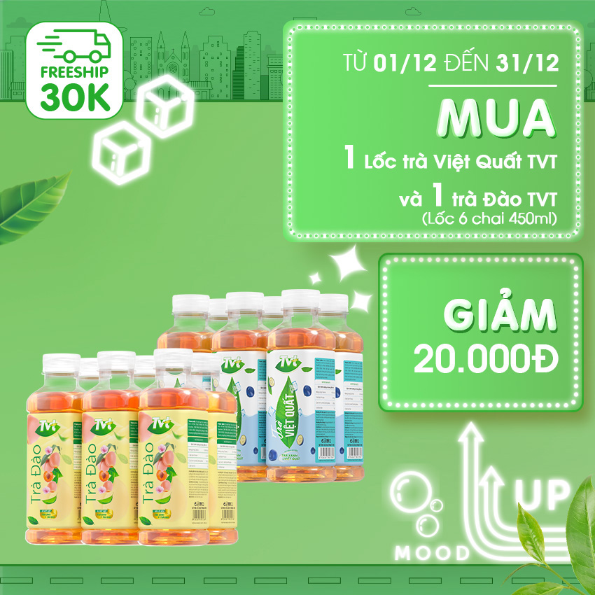 TVT trà Đào trà Việt Quất tinh chất trà xanh, trà đen, chống oxy hóa, thanh nhiệt giải phóng độc tố cơ thể