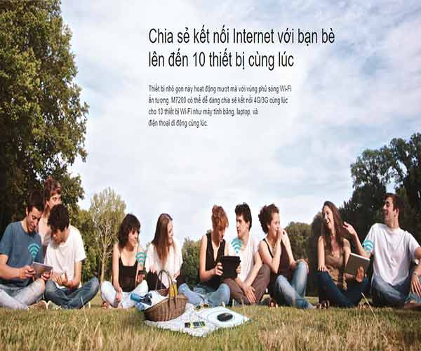 TP Link M7200 Khả năng kết nối nhiều hơn lên tới 10 thiết bị cùng lúc TP Link M7200 Khả năng kết nối nhiều hơn lên tới 10 thiết bị cùng lúc