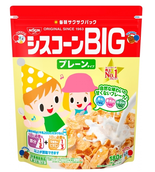 Ngũ cốc dinh dưỡng trẻ em - NISSIN CISCORN BIG PLAIN FLAKES 180g