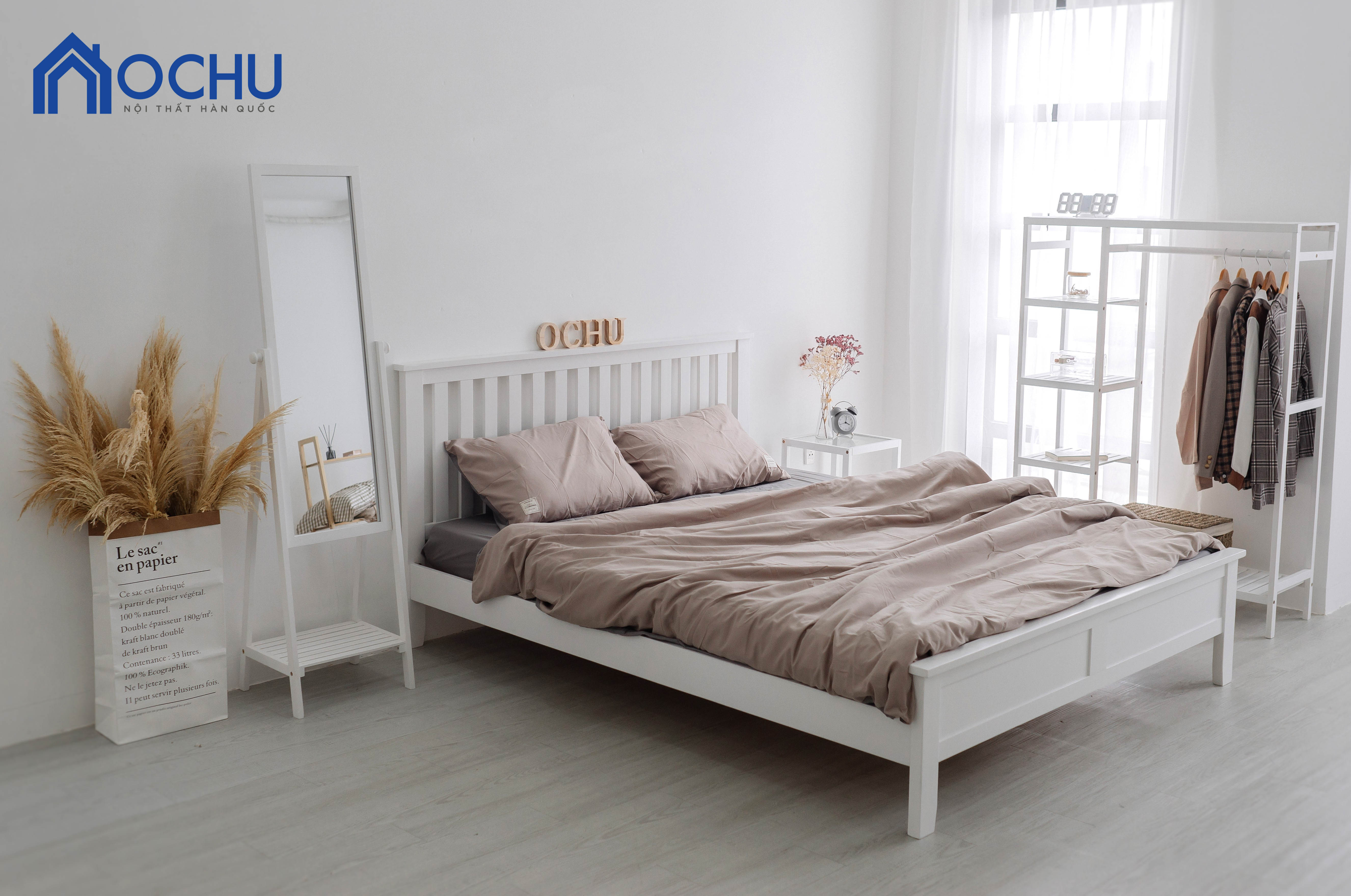 Bộ Giường Ngủ OCHU Gunpo Set Combo - White