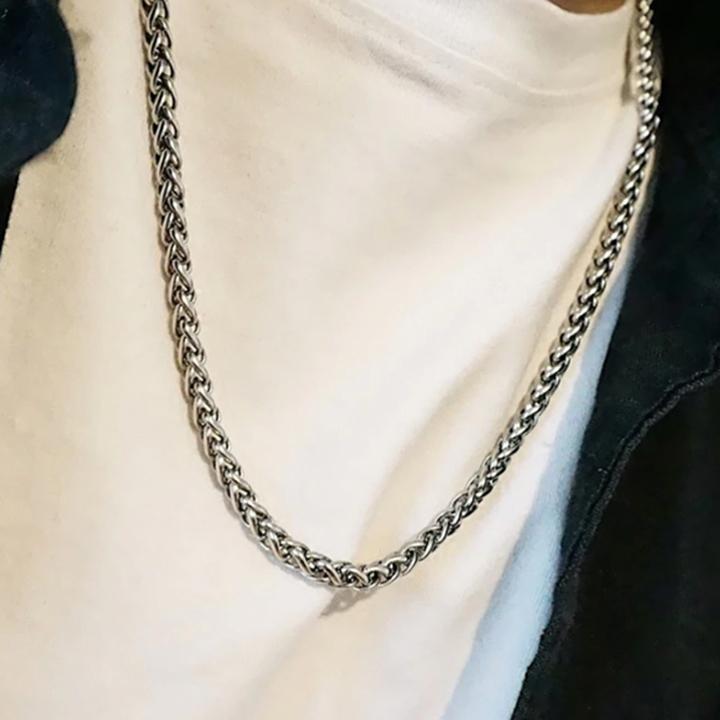 Dây chuyền nam titan cao cấp thời trang rẻ inox thép không gỉ kiểu bông dừa trangsucpt 4mm PTDCNA173