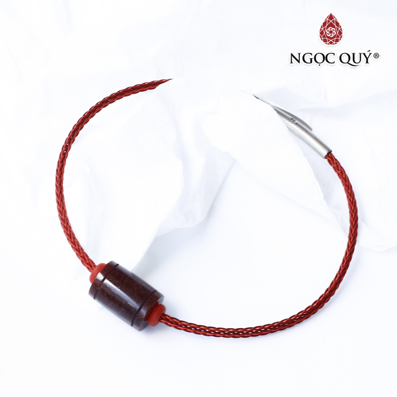 Vòng tay dây thép lu thống đá thạch anh tóc nâu mệnh hỏa thổ - Ngọc Quý Gemstones