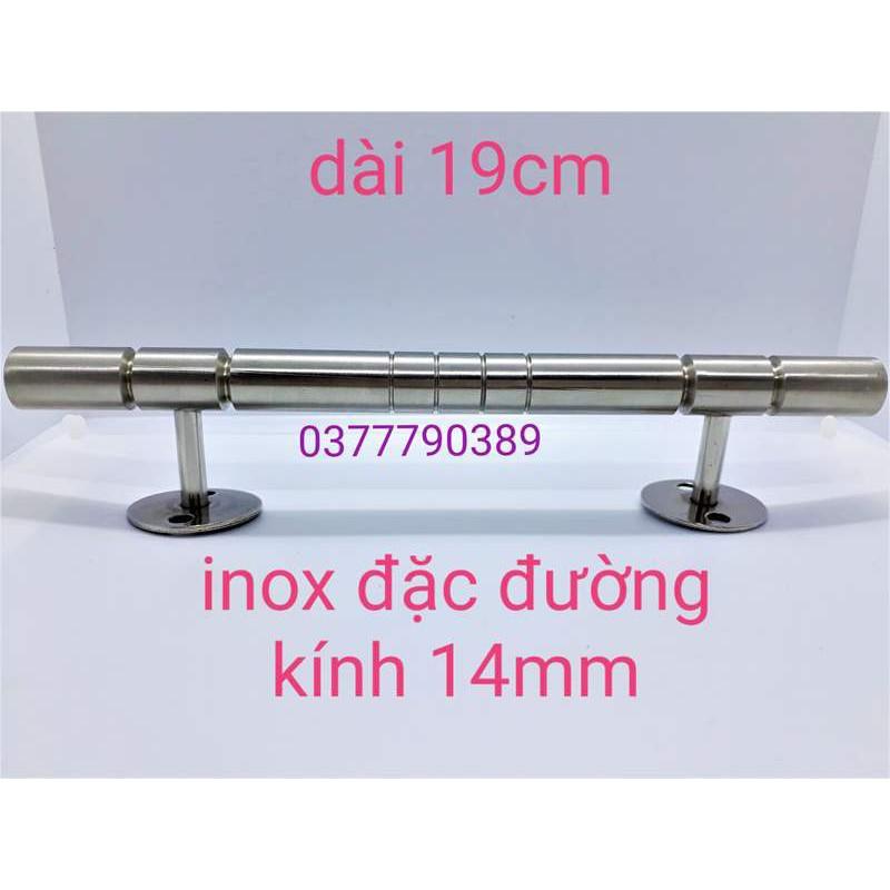 tay nắm cửa inox loại vừa - dài 190mm phi 14mm