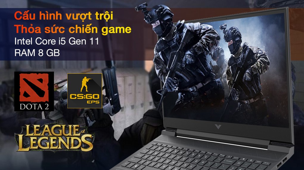 Laptop HP VICTUS 16 d0204TX i5 11400H/8GB/32GB+512GB/4GB RTX3050/16.1"F/144Hz/Win11//Đen - Hàng chính hãng