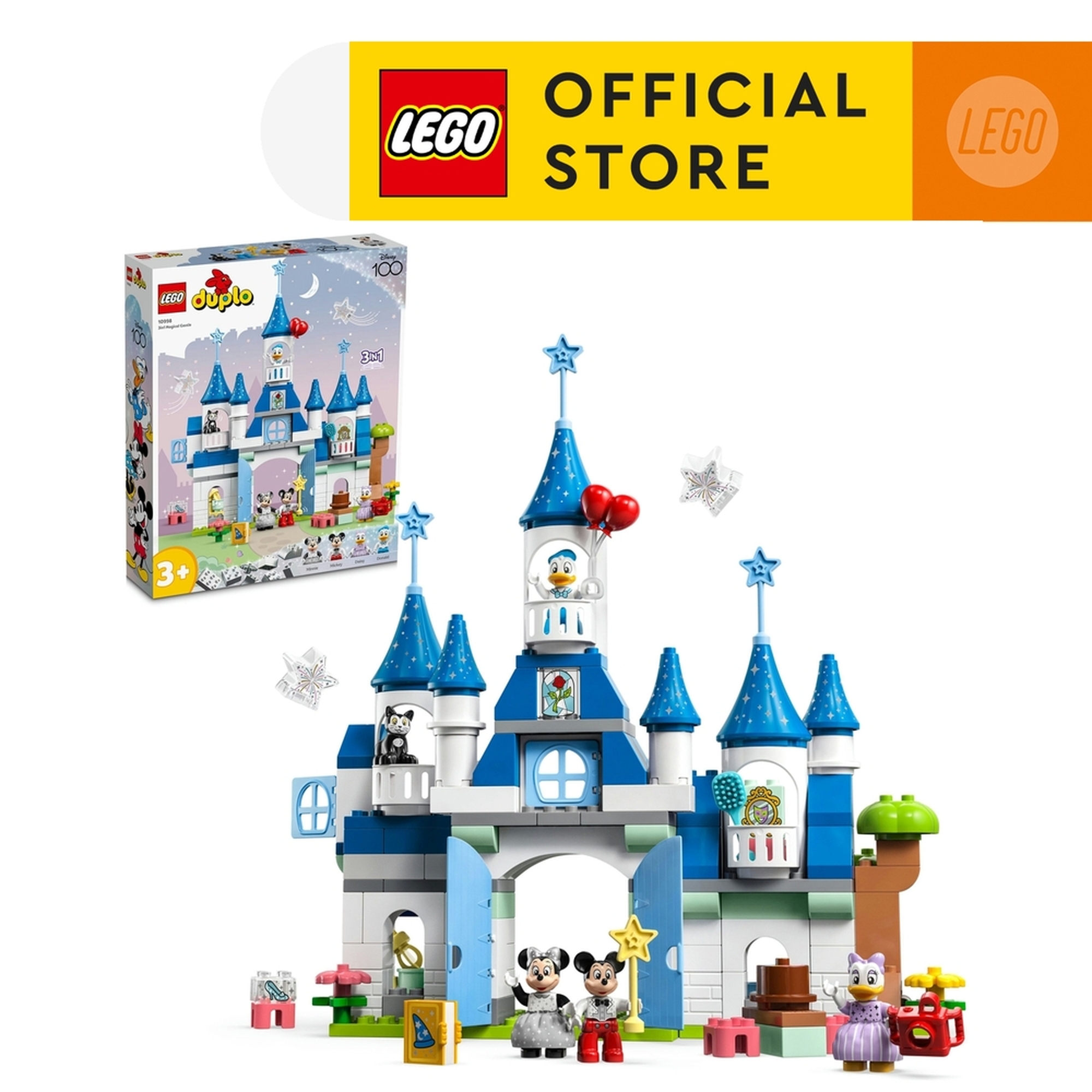 LEGO Duplo 10998 Đồ chơi lắp ráp Lâu đài Disney Ma thuật 3 trong 1 (160 chi tiết)