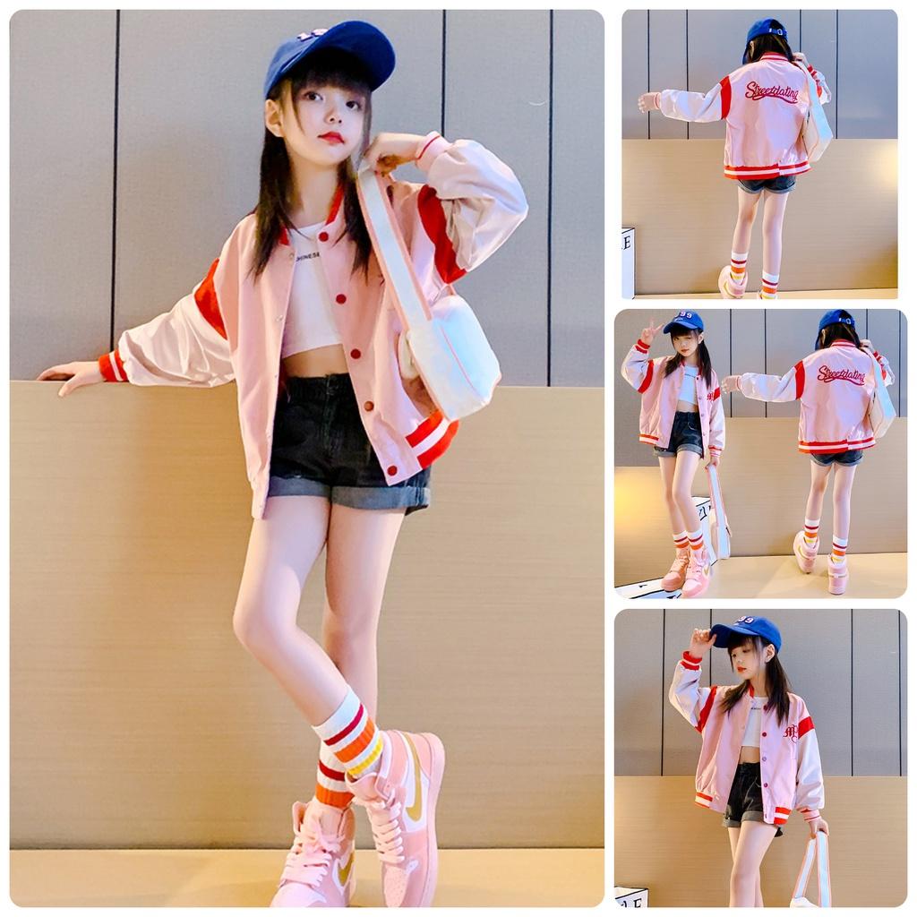 AK67 Size120-170 Áo khoác bomber bé gái.đẹp y hình Thời trang trẻ Em hàng quảng châu