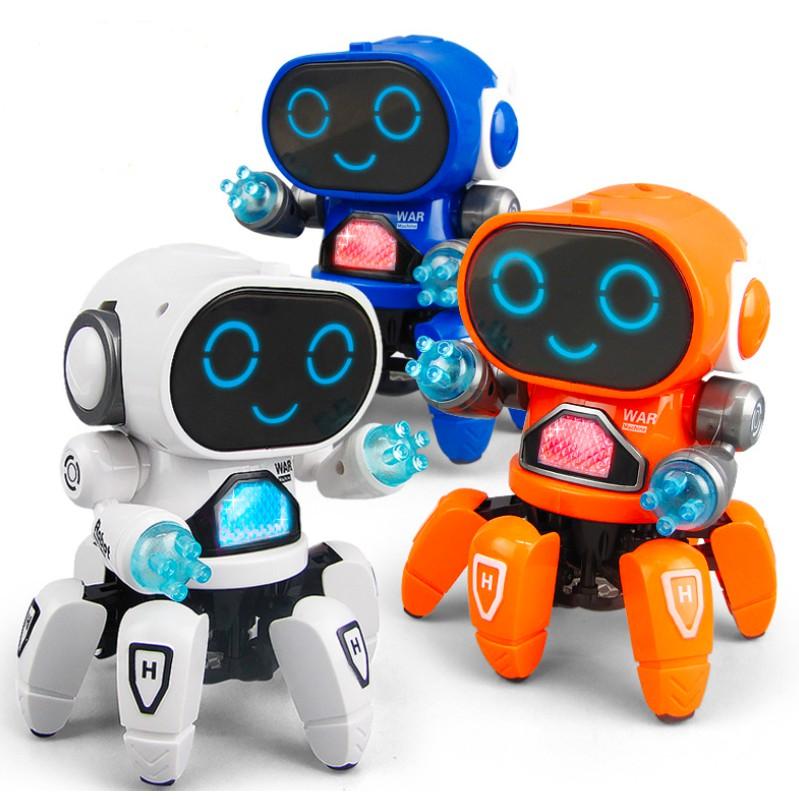 Đồ chơi trẻ em robot siêu nhân vui nhộn phát sáng biết nhảy và hát theo nhạc cho bé trai và bé gái