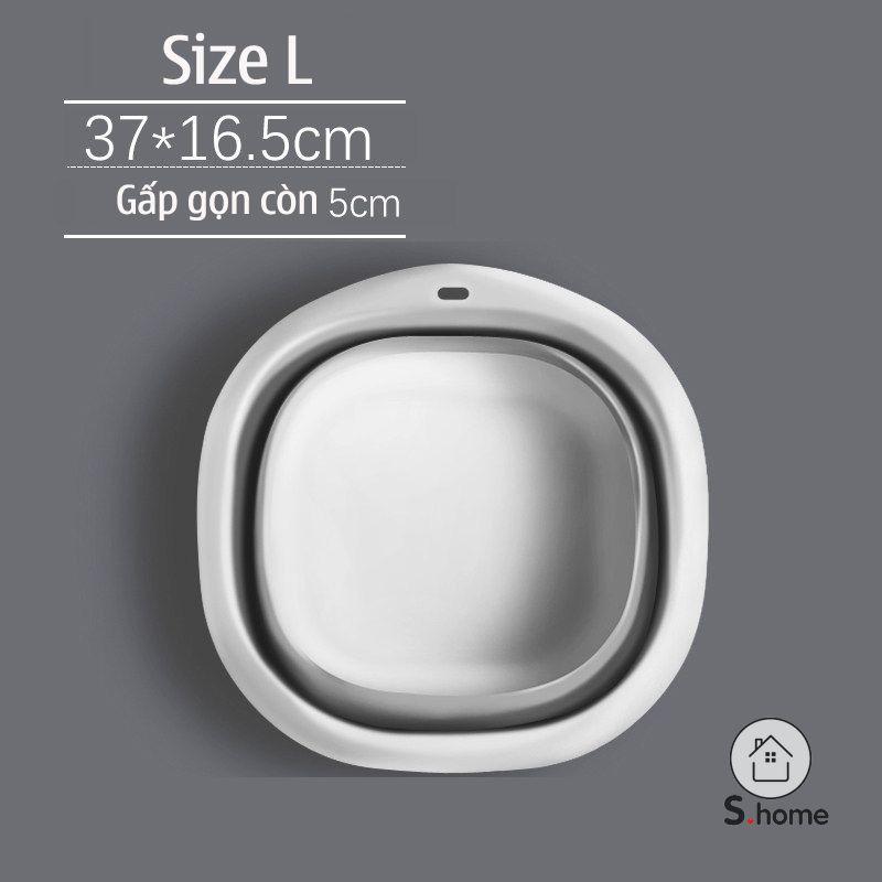 Chậu tắm cho bé, thau gấp gọn, chậu ngâm chân silicon đa năng, kích thước vừa + lớn