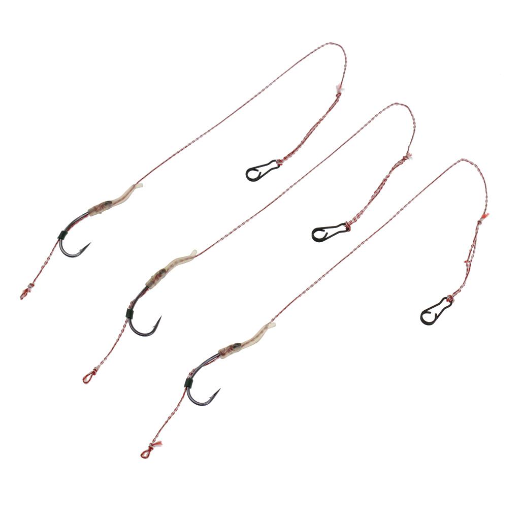 Hair Rigs Braid Carp Fishing Rig 6#/8#/10#/12# Carp Fishing Hook Tackle 6#