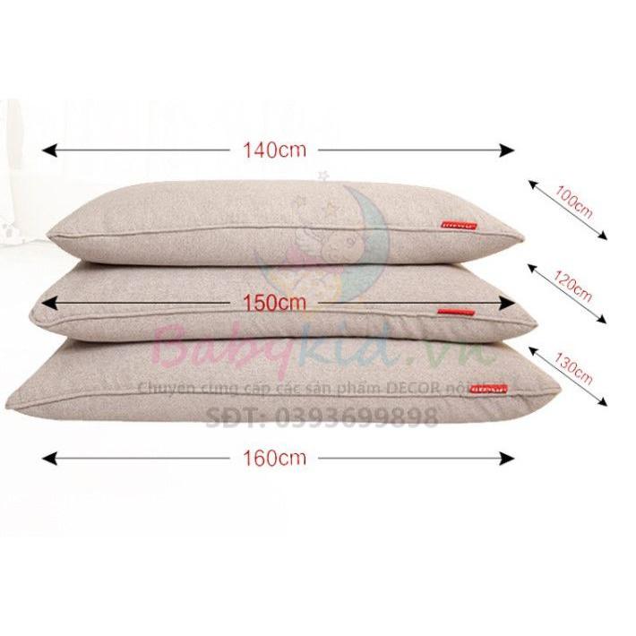 Ghế xốp hình chữ nhật size 120CM x 150CM, đơn màu kaki/da lộn, có xốp