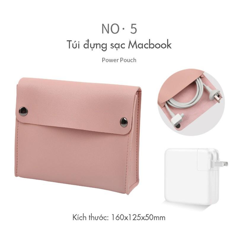 Túi đựng macbook da cao cấp 5 in 1 chất liệu PU chống nước ( Màu Xanh ) - Home and Garden