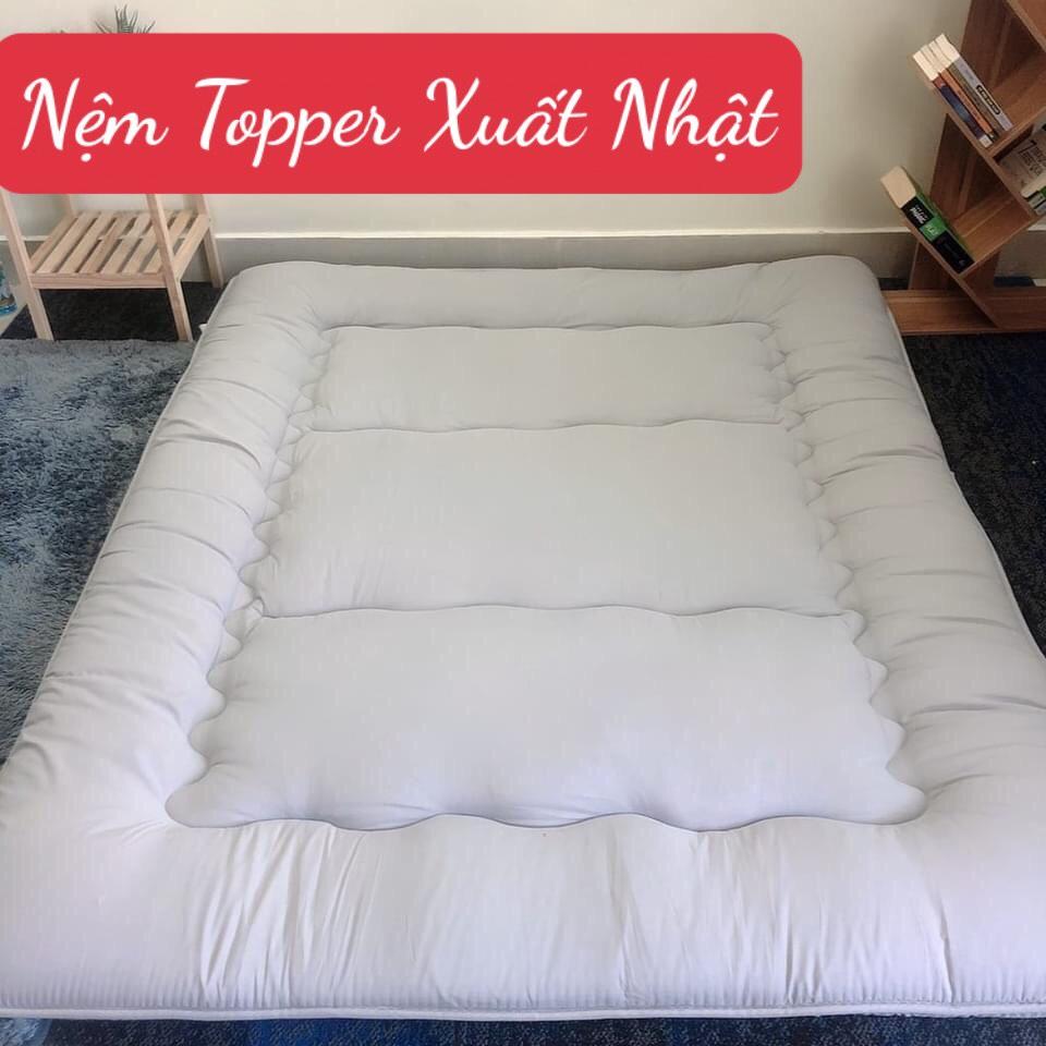 Topper nệm xuất Nhật - Kích thước 1m/1m4/1m6/1m8 - Trải giường, trải sàn tiện lợi