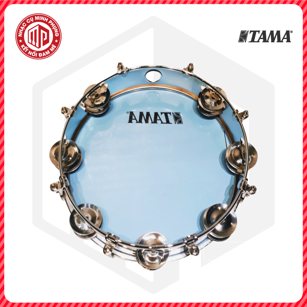 Trống lắc tay, Lục lạc gõ bo, Tunable Tambourine - Tama TMT-10 (TMT10) - Màu xanh biển (B1) - Hàng chính hãng