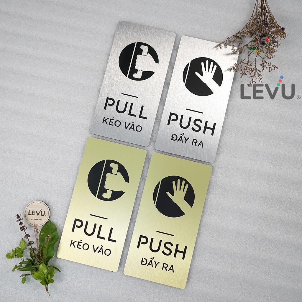 Bộ bảng alu nhôm pull push hướng dẫn kéo đẩy cửa ra vào