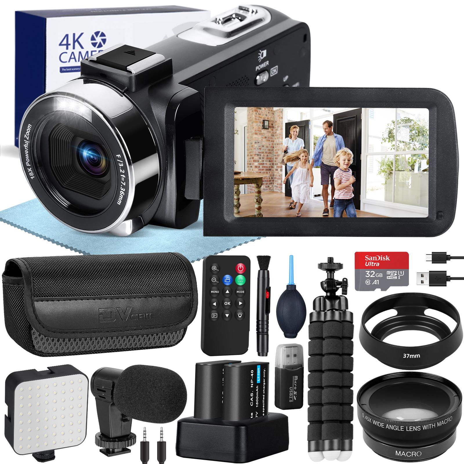 Máy quay phim G-Anica 4K Quay video 60fps/48MP UHD Máy ảnh kỹ thuật số Lấy nét tự động, Máy ảnh zoom kỹ thuật số 18X, Màn hình 3 inch