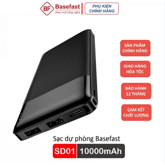 Sạc dự phòng Chính Hãng Basefast SD01 - Pin dung lượng 10000mAh , 20000mAh sạc nhanh cho Smartphone - Hàng Chính Hãng