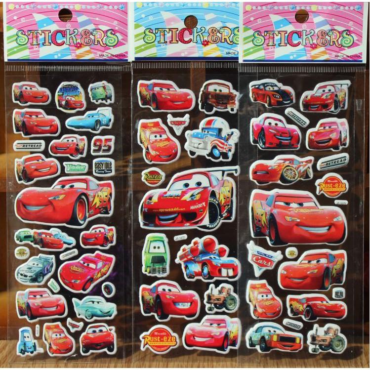 Nhãn Dán Sticker Trang Trí Hoạt Hình Thế Giới Xe Cars (Giao Ngẫu Nhiên)