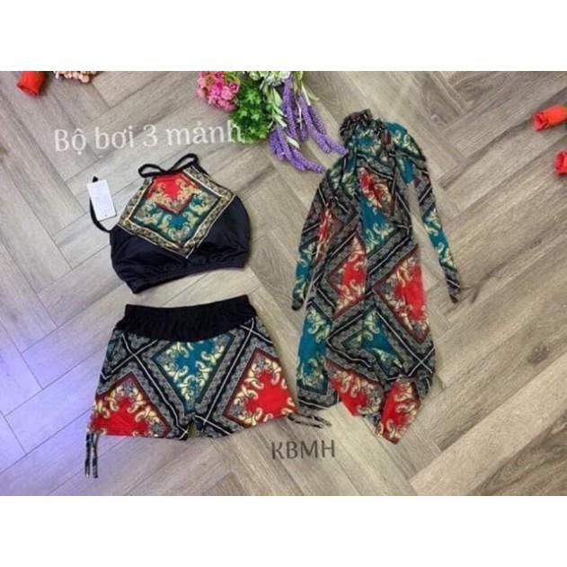 Bộ bikini áo yếm kèm khăn