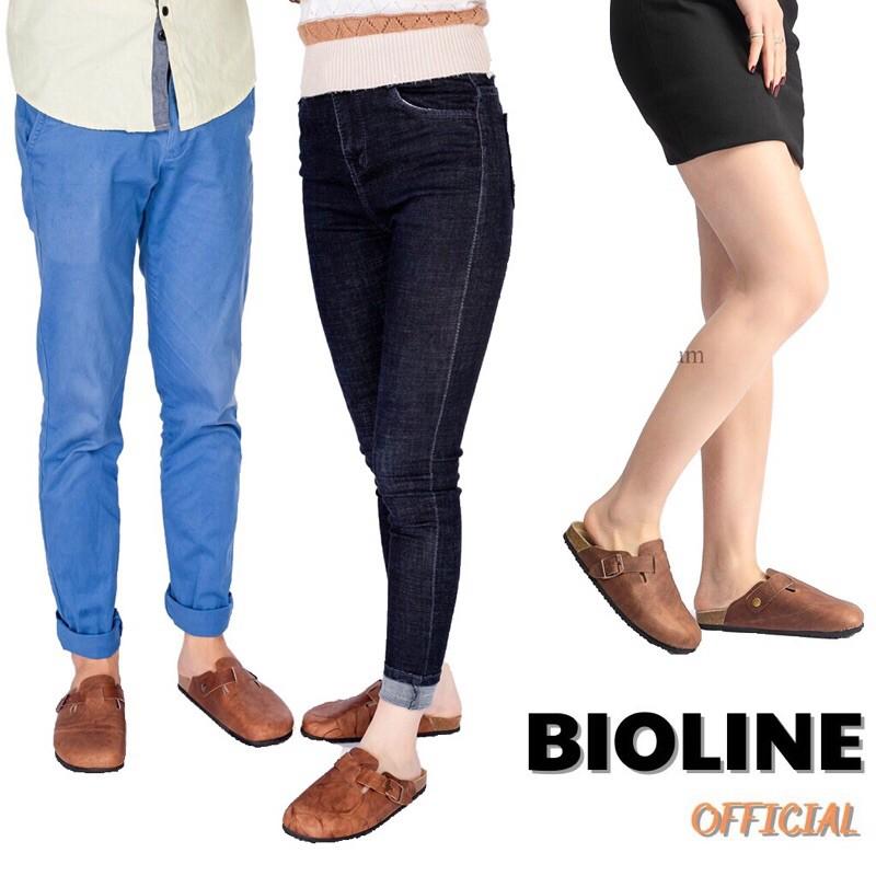 Dép sục birken da bò thật cao cấp dép bít mũi Bioline unisex - Bioline Official