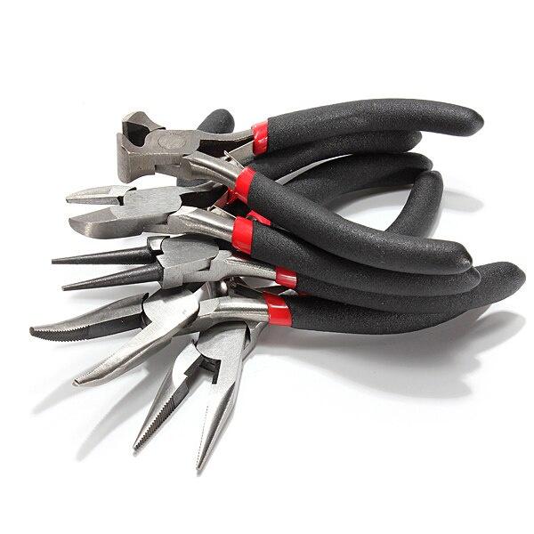 5Pcs Mini Jewellery Plier Cutter Round Bent Nose Beading Making Design Tool Kit
