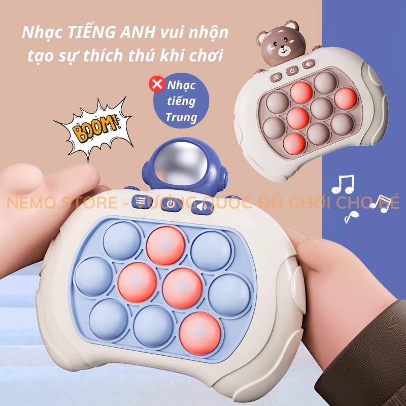 Đồ chơi Pop it thế hệ mới - máy điện tử chơi game Pop it giải trí bấm nút theo đèn nhạc