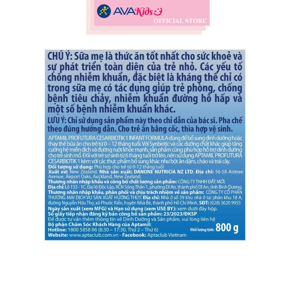 Sữa bột Aptamil Profutura Cesarbiotik số 1 800g (0 – 12 tháng)