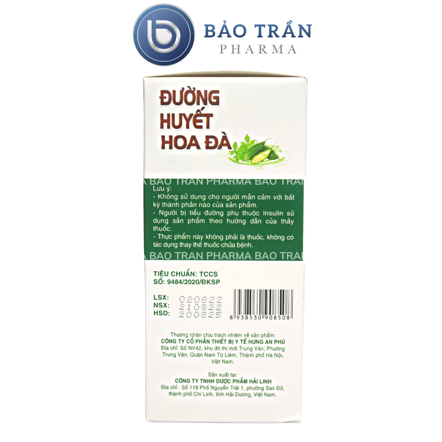 Viên uống Đường Huyết Hoa Đà hỗ trợ giảm đường huyết, giảm biến chứng do đái tháo đường, tiểu đường (Hợp 30 viên nang cứ