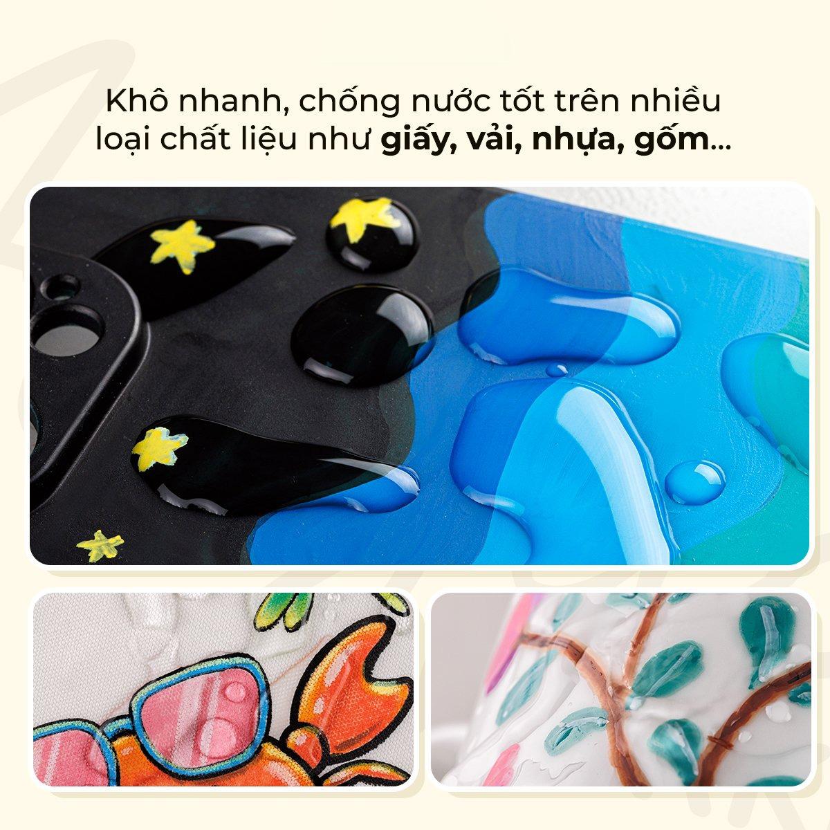 Hộp 12 Bút Lông Màu Acrylic Markers 2 Đầu - Colokit ACM-C001