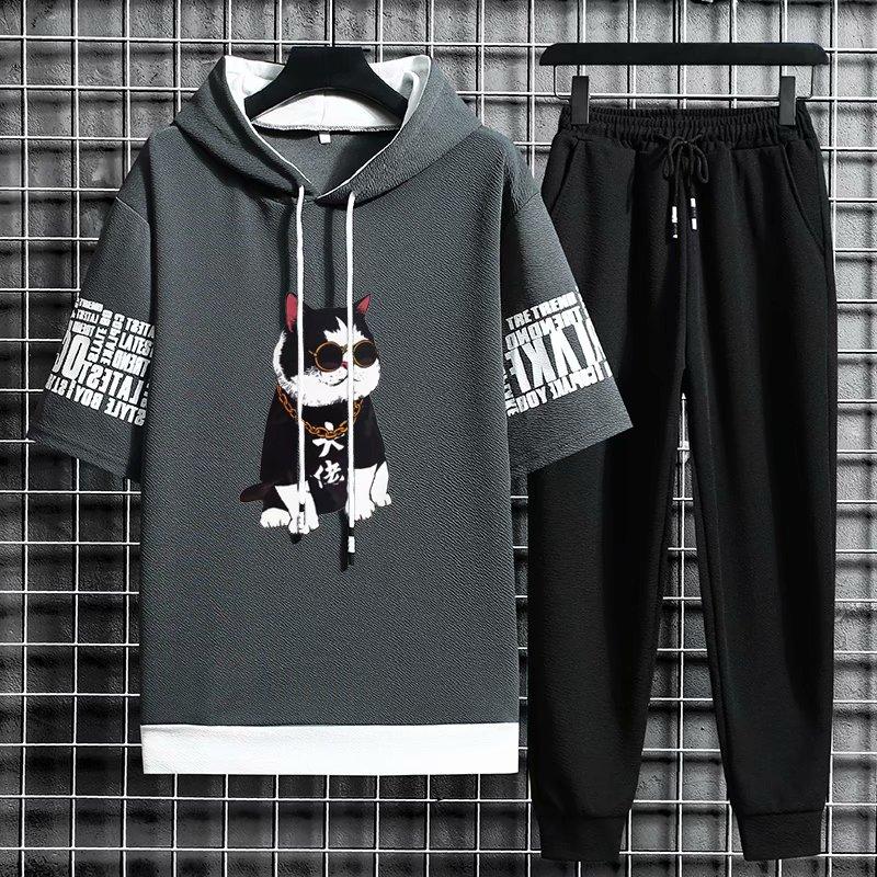 Bộ Đồ Thể Thao 6 Màu In Hoạt Hình Kiểu Hàn Quốc Thời Trang Mùa Hè 2021 Cho Nam