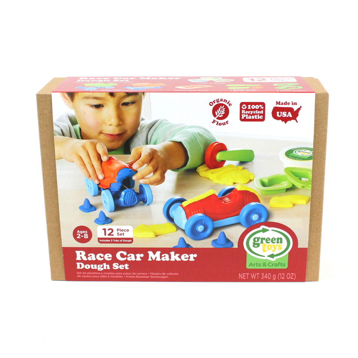 Bộ Đồ Chơi Bột Nặn Sáng Tạo Làm Xe Đua Green Toys Cho Bé Từ 2 Tuổi